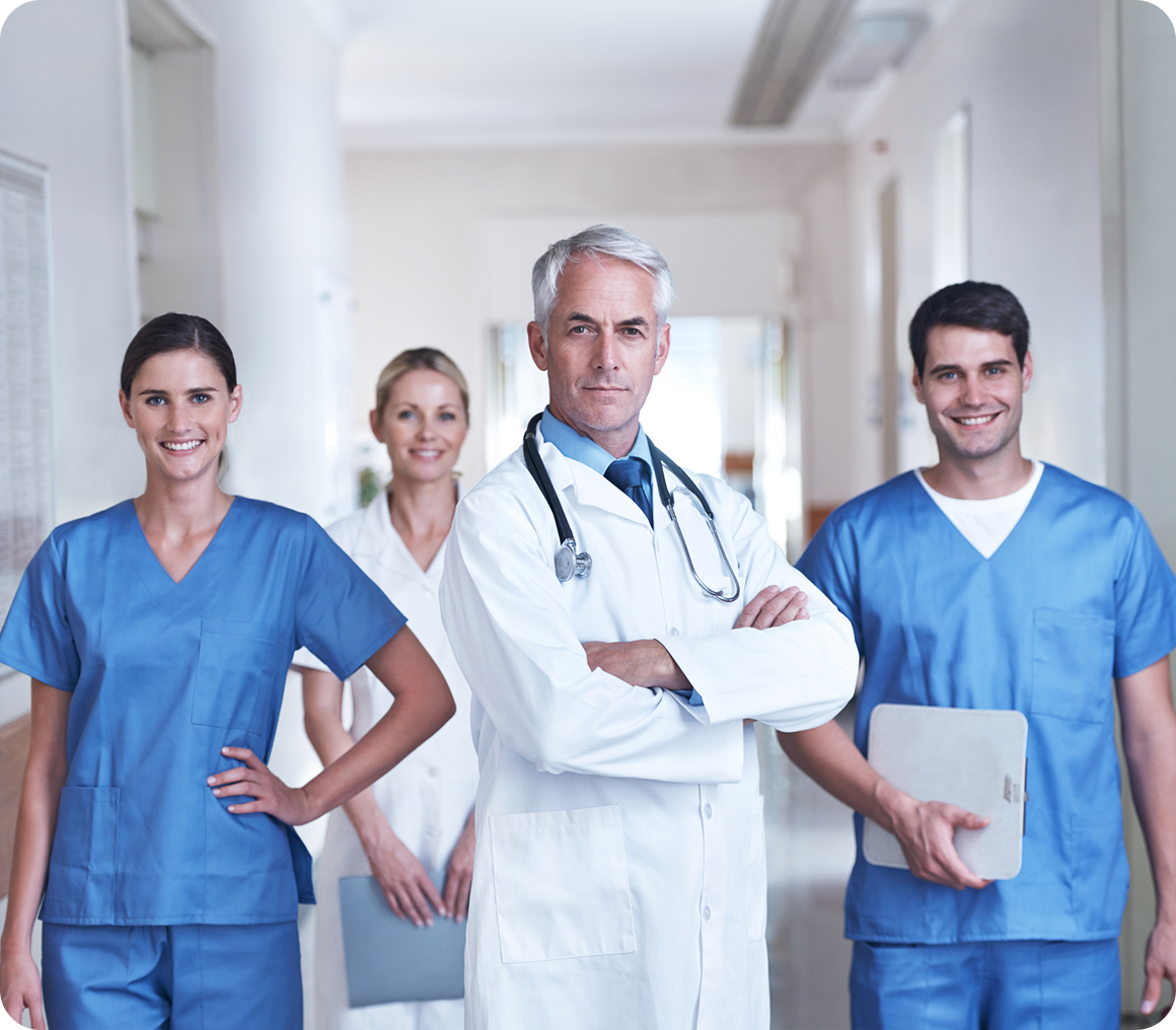 Group of healthcare professionals smiling