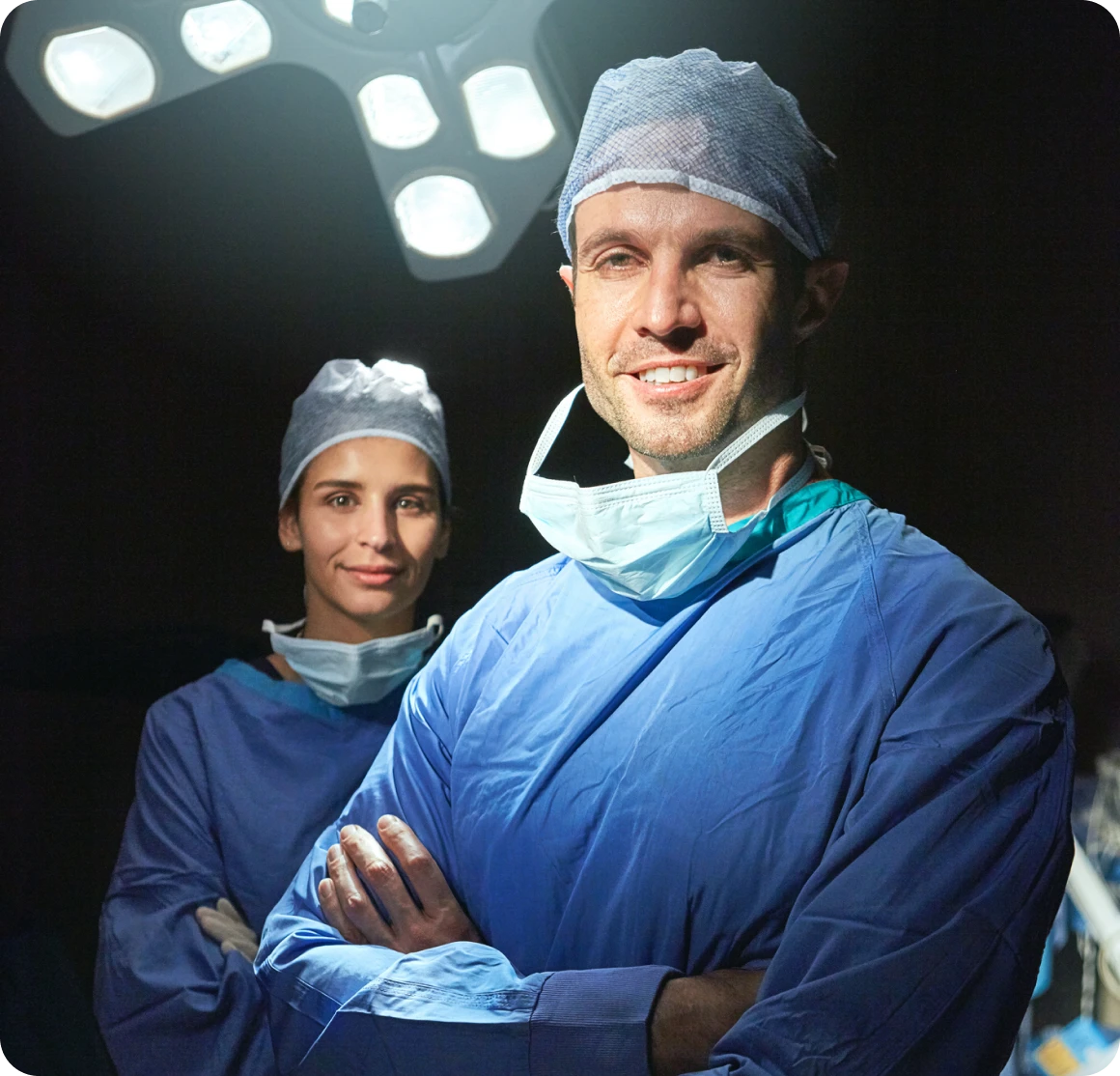 Surgeons in operating room attire